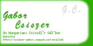 gabor csiszer business card